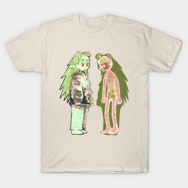 mushroom girl T-Shirt by Plastiboo